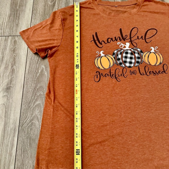 Orange Thankful Graphic T-Shirt - Picture 4 of 6